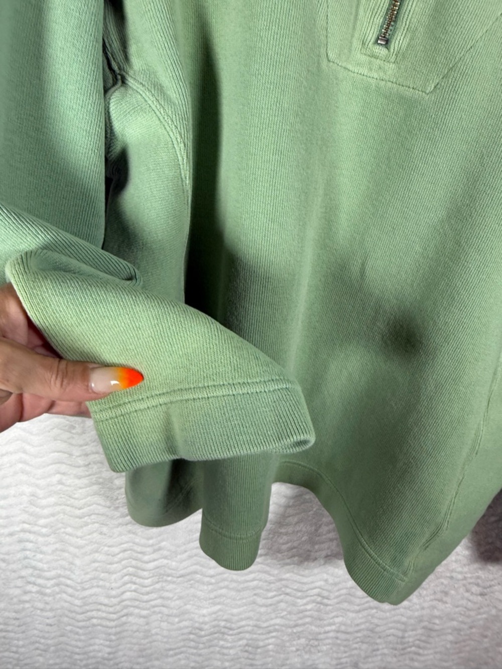 Tommy Bahama Light Sage Green Quarter-Zip Pullover Sweater. So soft & the color🔥 - Picture 7 of 13